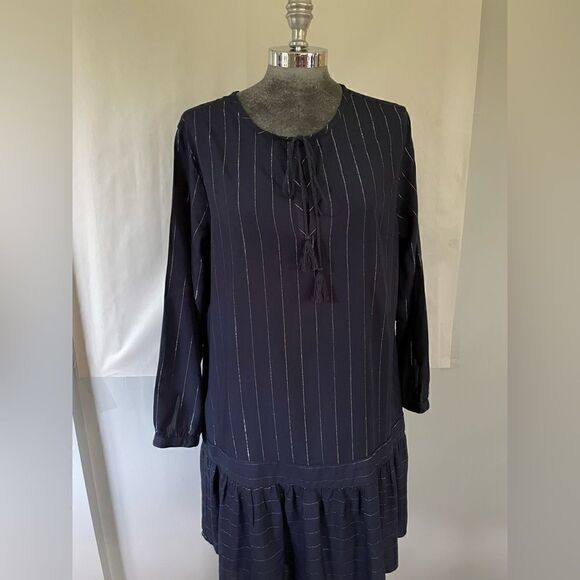 Rails Lydia Panama Stripe Navy Dress Size Medium - Picture 2 of 12